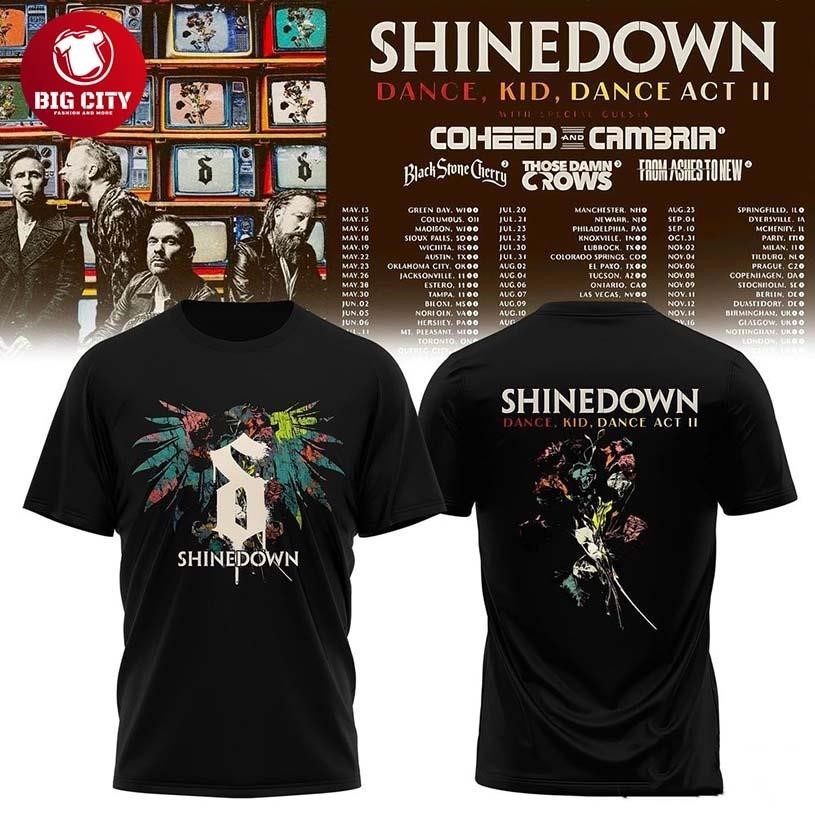 Dance, Kid, Act II World Tour Shinedown 2026 Two - Adult & Kids T-Shirts, Sweatshirts & Hoodies apparel design preview 1