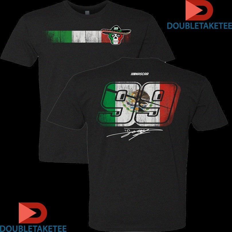 Daniel Suarez Drapeau Mexicain Sugar Skull Nascar - Adult & Kids T-Shirts, Sweatshirts & Hoodies apparel design preview 1