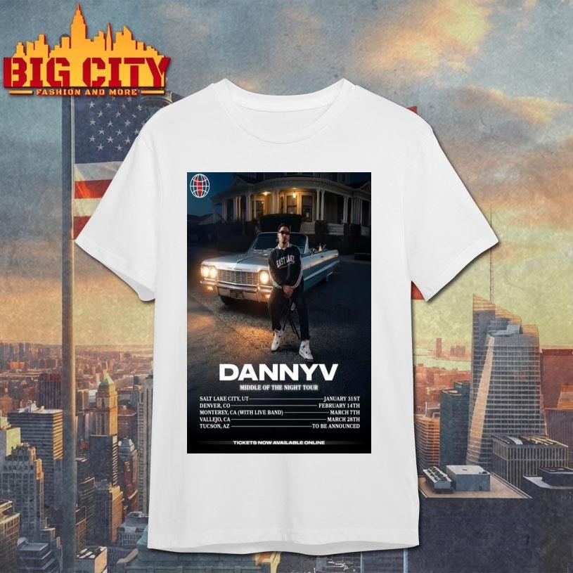 DannyV Middle Of The Night 2026 Tour Poster - Adult & Kids T-Shirts, Sweatshirts & Hoodies apparel design preview 1
