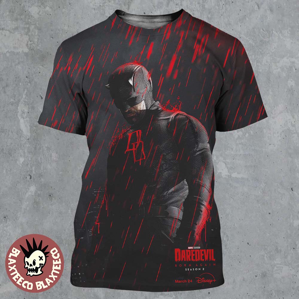 Daredevil Born Again Season 2 Premiering March 24 - Adult & Kids T-Shirts, Sweatshirts & Hoodies apparel design preview 1