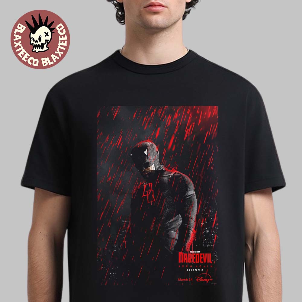 Daredevil Born Again Season 2 Premiering March 24 - Adult & Kids T-Shirts, Sweatshirts & Hoodies apparel design preview 1