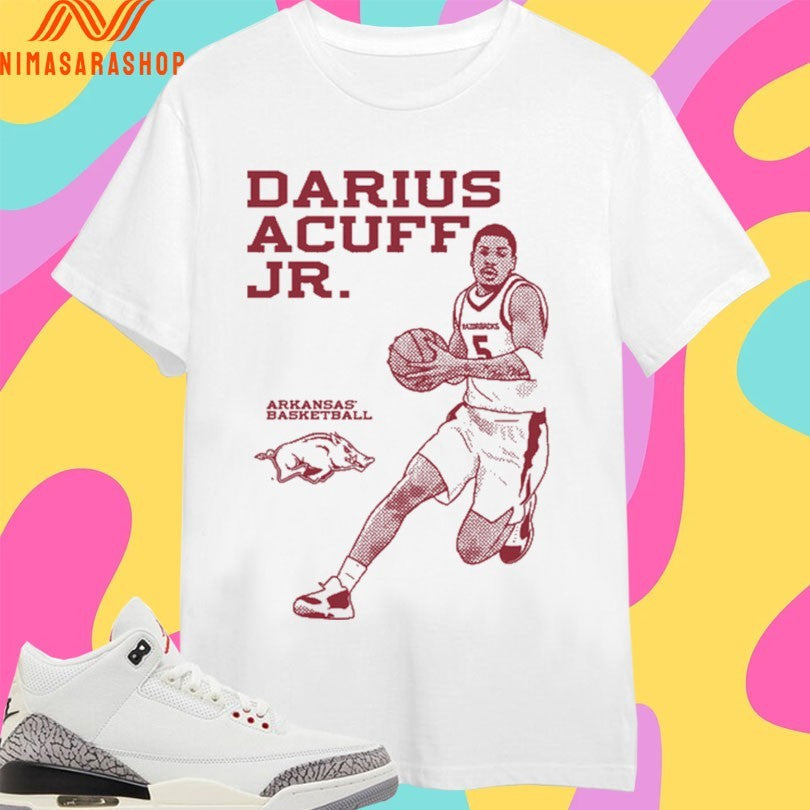 Darius Acuff Jr Monochrome Arkansas Razorbacks - Adult & Kids T-Shirts, Sweatshirts & Hoodies apparel design preview 1