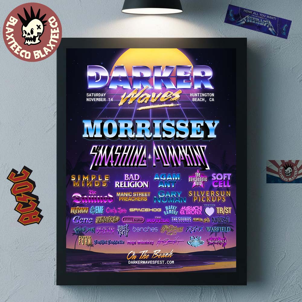Darker Waves 2026 Festival Full Lineup In Huntington - Adult & Kids T-Shirts, Sweatshirts & Hoodies apparel design preview 1