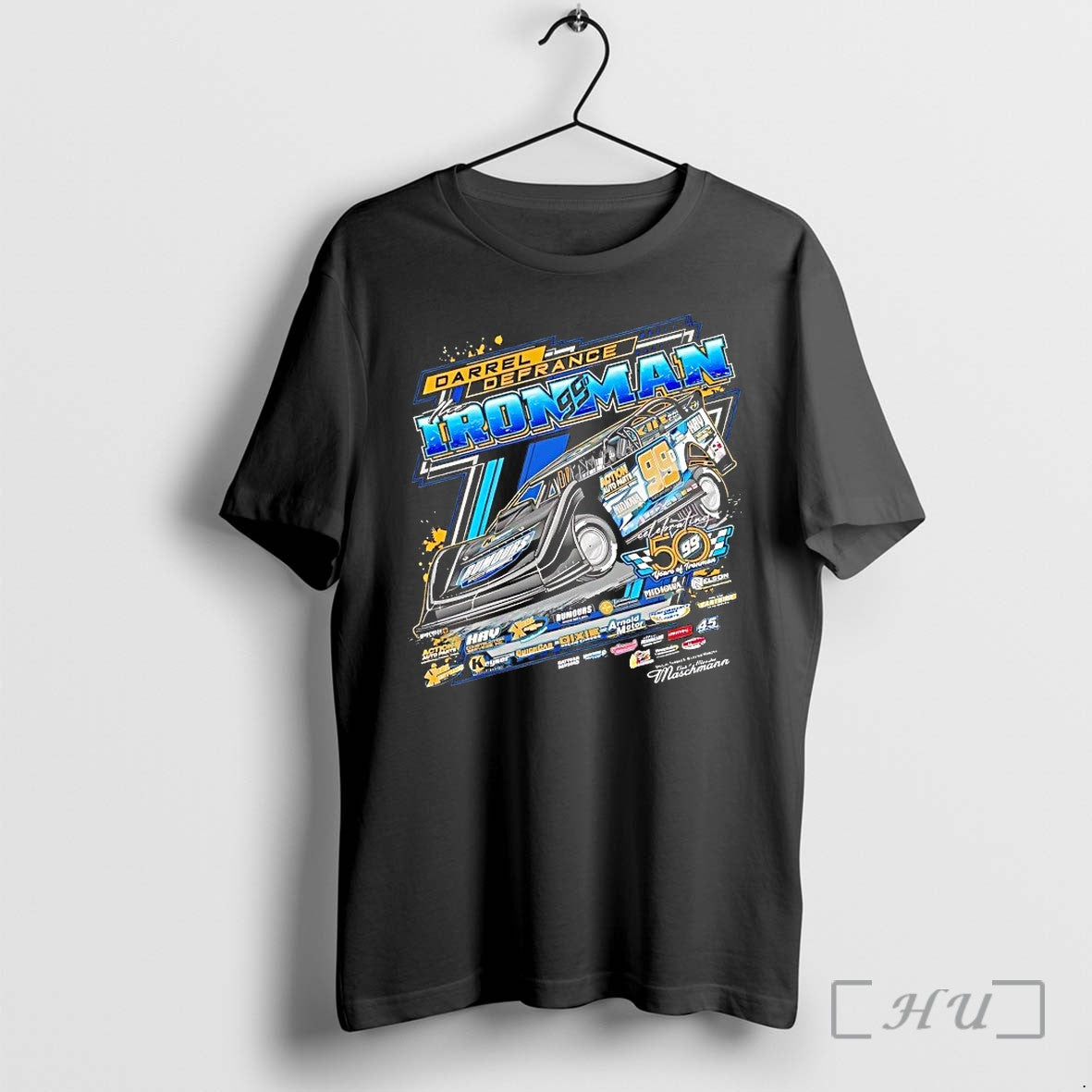 Darrel Defrance Ironman 99 Dirt Modified Racing - Adult & Kids T-Shirts, Sweatshirts & Hoodies apparel design preview 1