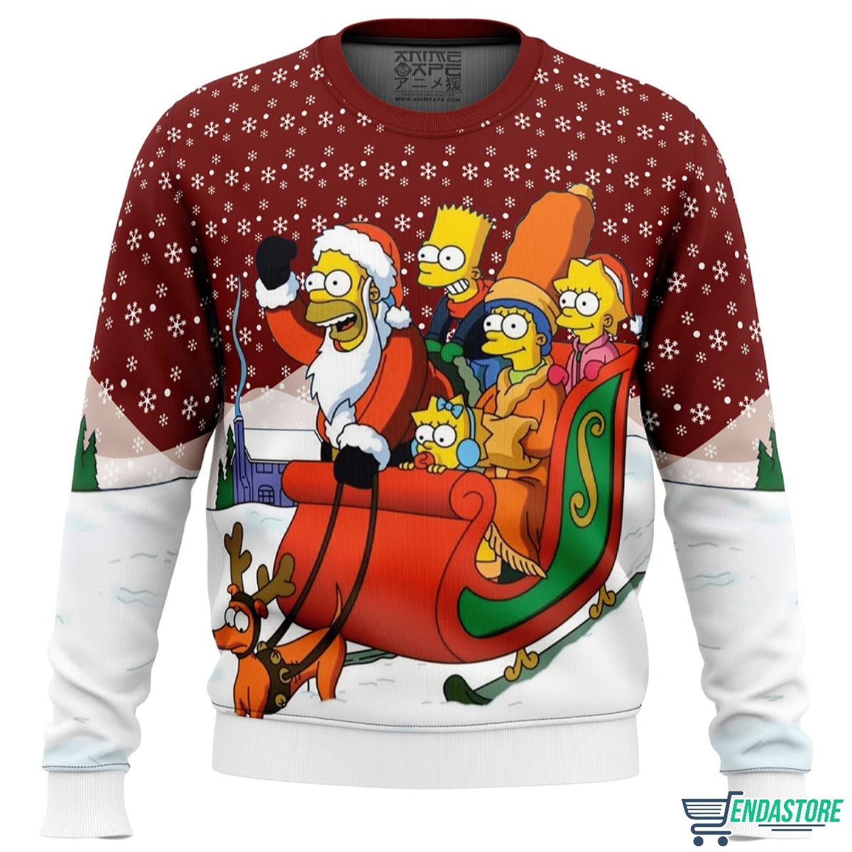 Dashing Through the Snow The Simpsons 3D Ugly Christmas Sweater - Holiday Gift product image