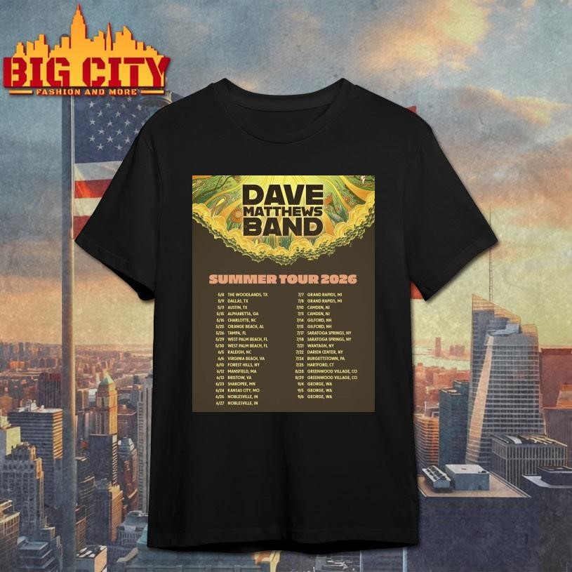 Dave Matthews Band Summer Tour 2026 North America - Adult & Kids T-Shirts, Sweatshirts & Hoodies apparel design preview 1
