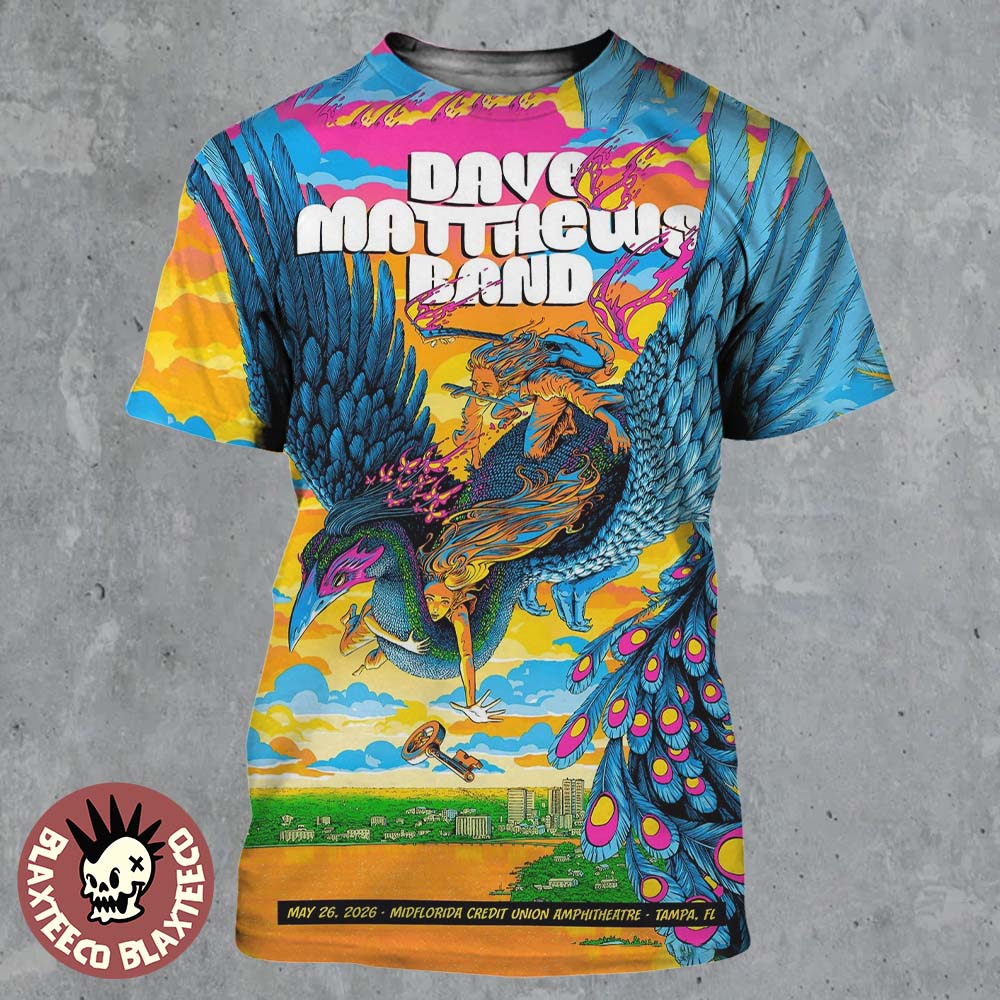 Dave Matthews Band Tampa Florida 2026 Event Poster At - Adult & Kids T-Shirts, Sweatshirts & Hoodies apparel design preview 1