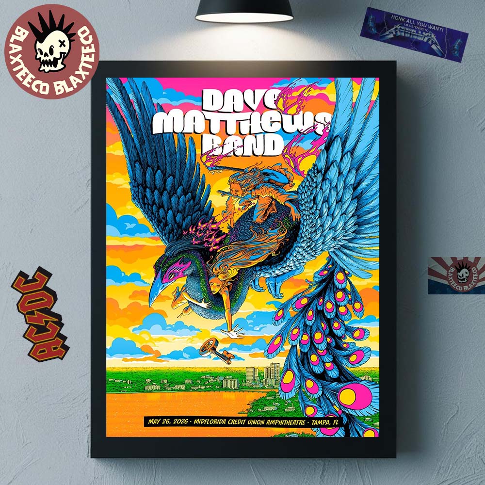 Dave Matthews Band Tampa Florida 2026 Event Poster At - Adult & Kids T-Shirts, Sweatshirts & Hoodies apparel design preview 1