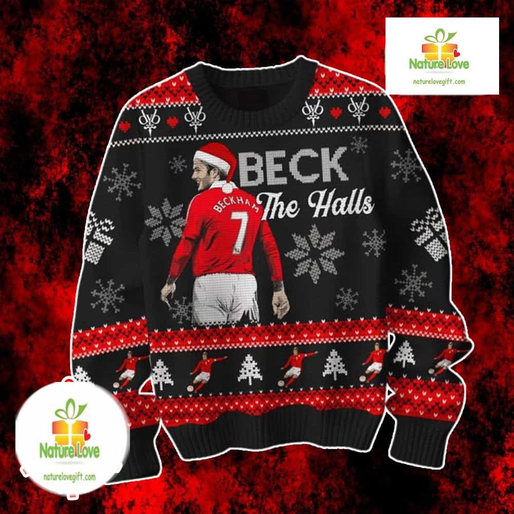 David Beckham Holiday Knit Beck The Halls Ugly Christmas Sweater - Holiday Gift product image