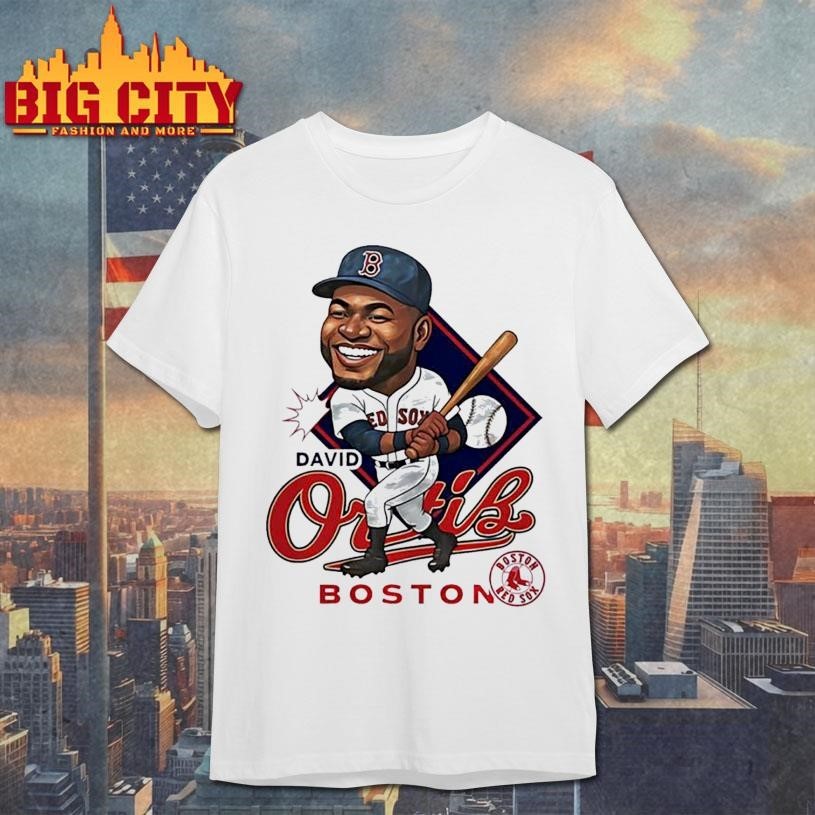 David Ortiz Boston Redsox Legend caricature - Adult & Kids T-Shirts, Sweatshirts & Hoodies apparel design preview 1