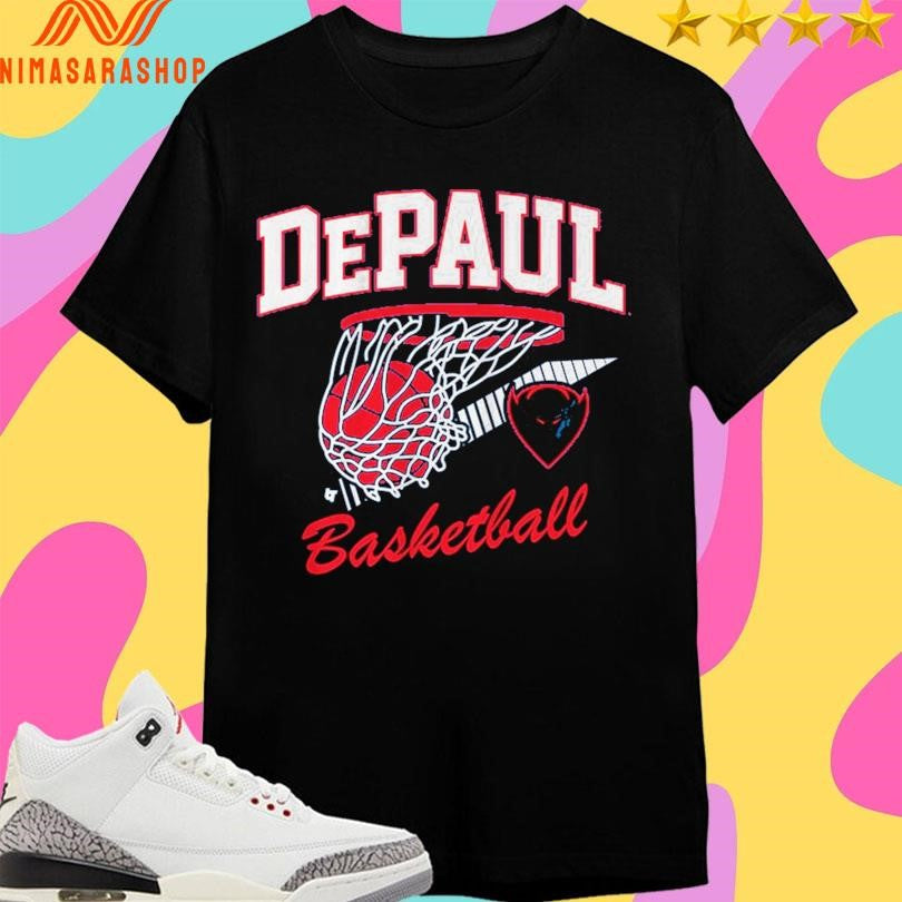 DePaul Blue Demons Throwback Basketball - Adult & Kids T-Shirts, Sweatshirts & Hoodies apparel design preview 1