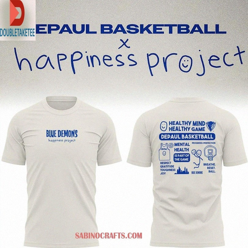 DePaul Blue Demons x Happiness Project Healthy Mind - Adult & Kids T-Shirts, Sweatshirts & Hoodies apparel design preview 1