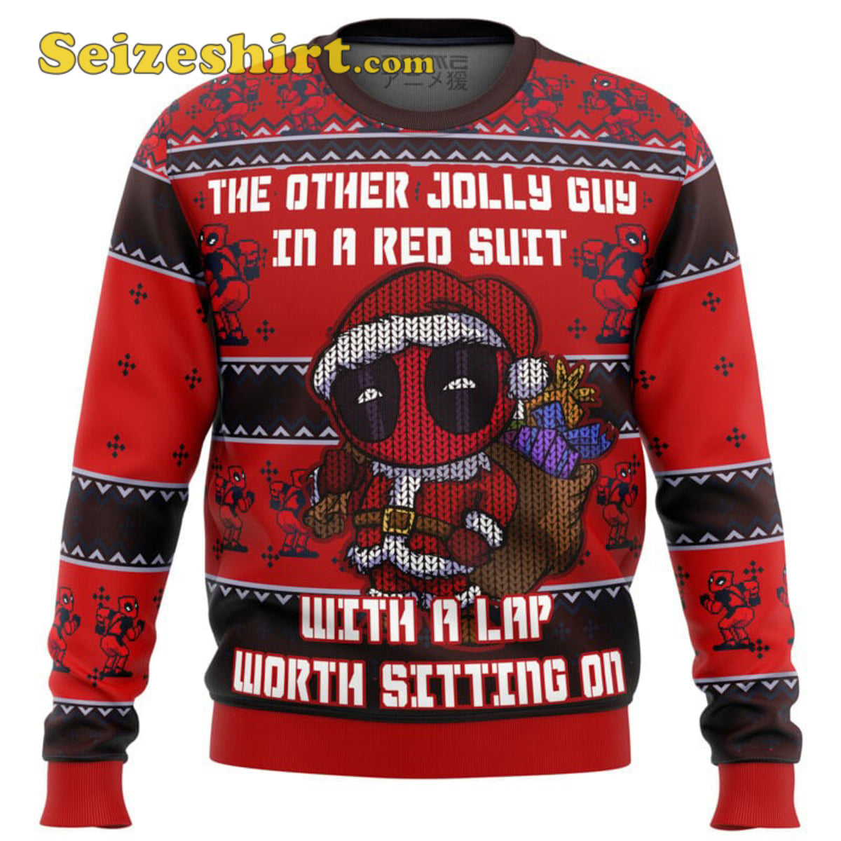 Deadpool Jolly Red Guy Ugly Christmas Sweater - Gift Idea product image