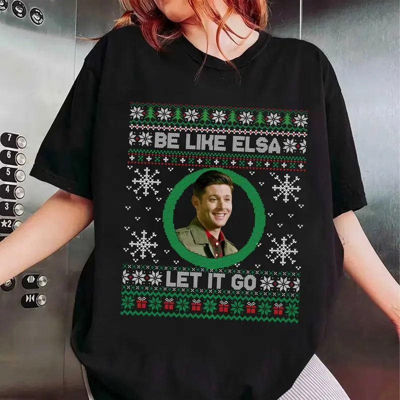 Dean Winchester Be Like Elsa Let Go Meme Vintage - Adult & Kids T-Shirts, Sweatshirts & Hoodies apparel design preview 1