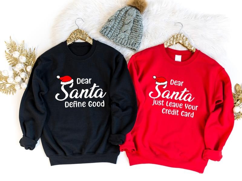Dear Santa Group Matching Family Party Friends X Mas - Adult & Kids T-Shirts, Sweatshirts & Hoodies apparel design preview 1