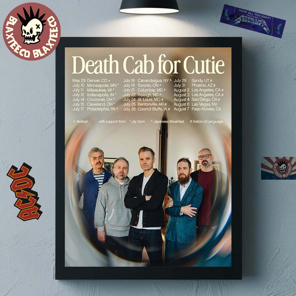 Death Cab For Cutie Summer In North America 2026 Tour - Adult & Kids T-Shirts, Sweatshirts & Hoodies apparel design preview 1