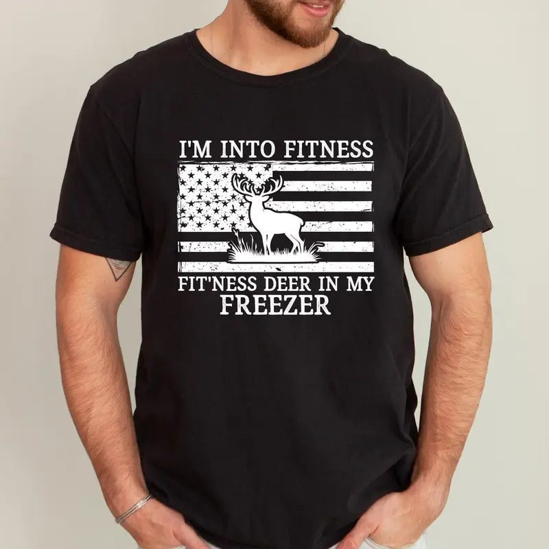 Deer Hunting Dad I'M Fitness My Freezer Hunter Funny - Adult & Kids T-Shirts, Sweatshirts & Hoodies apparel design preview 1
