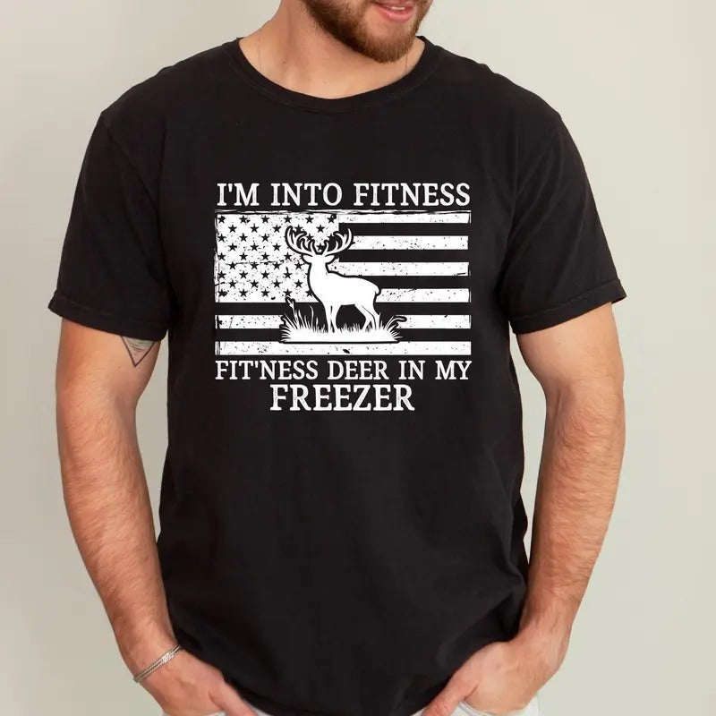 Deer Hunting Dad I'M Fitness My Freezer Hunter Funny - Adult & Kids T-Shirts, Sweatshirts & Hoodies apparel design preview 1
