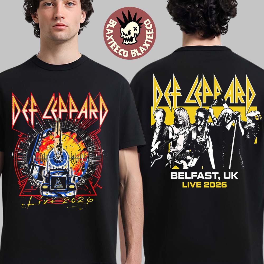 Def Leppard Live 2026 Tour UK And EU Merch Belfast - Adult & Kids T-Shirts, Sweatshirts & Hoodies apparel design preview 1