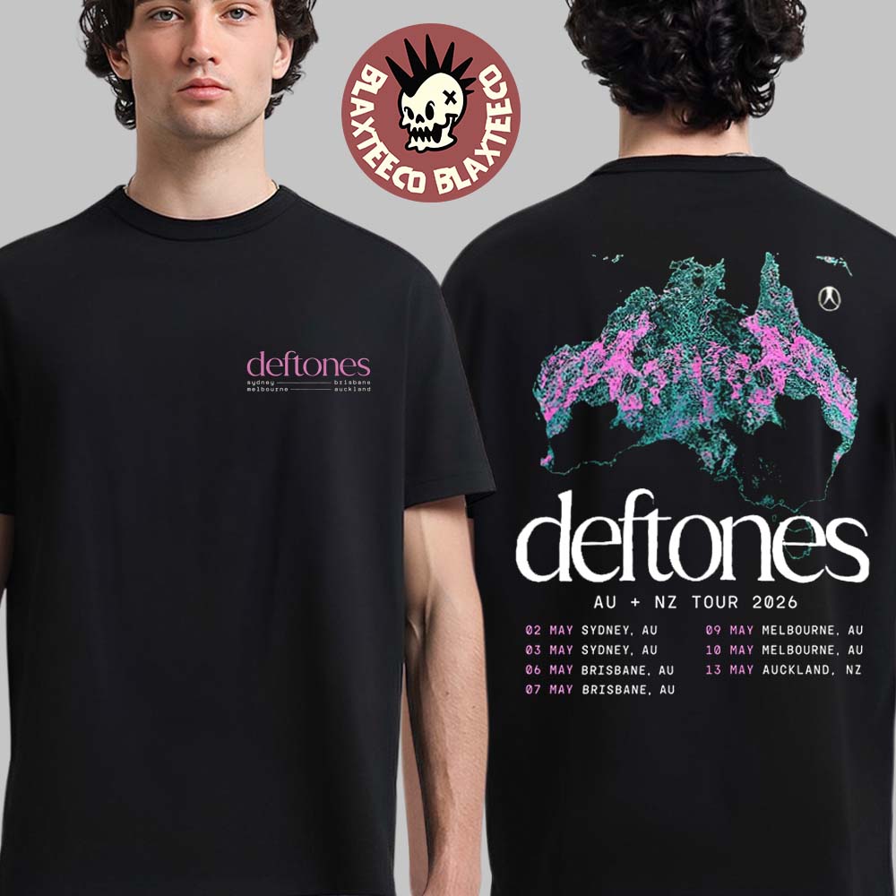 Deftones Australia And New Zealand Tour 2026 Merch - Adult & Kids T-Shirts, Sweatshirts & Hoodies apparel design preview 1