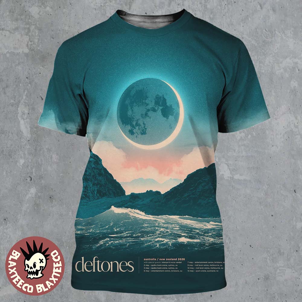 Deftones Australia And New Zealand Tour 2026 Schedule - Adult & Kids T-Shirts, Sweatshirts & Hoodies apparel design preview 1