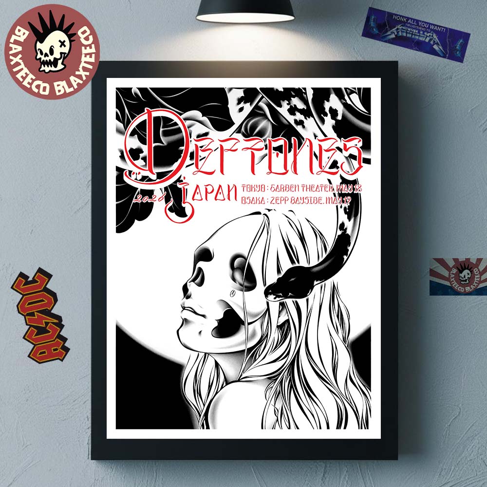 Deftones Japan Tour 2026 Tokyo And Osaka Event Poster - Adult & Kids T-Shirts, Sweatshirts & Hoodies apparel design preview 1