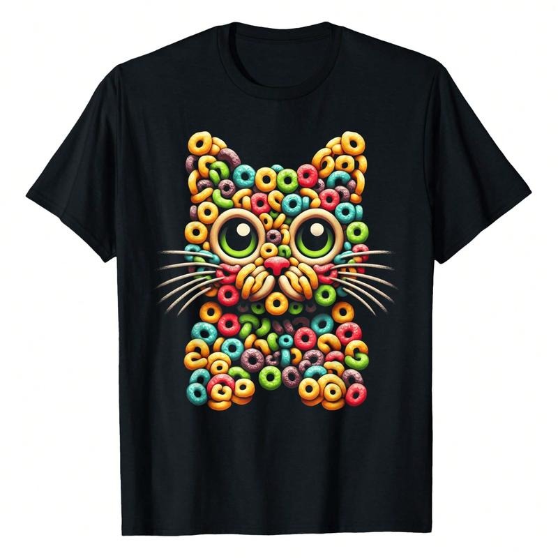 Deliciously Cute: Fruit Loops Cat 220g Pure Cotton - Adult & Kids T-Shirts, Sweatshirts & Hoodies apparel design preview 1