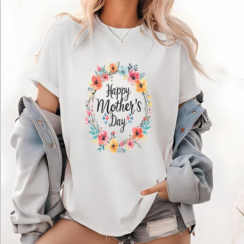 Floral Wreath "Happy Perfect Moms - Adult & Kids T-Shirts, Sweatshirts & Hoodies apparel design preview 1