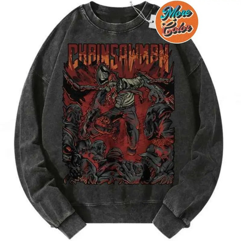 Denji Chainsaw Man Anime Cotton Crew Neck Size S 3XL - Adult & Kids T-Shirts, Sweatshirts & Hoodies apparel design preview 1
