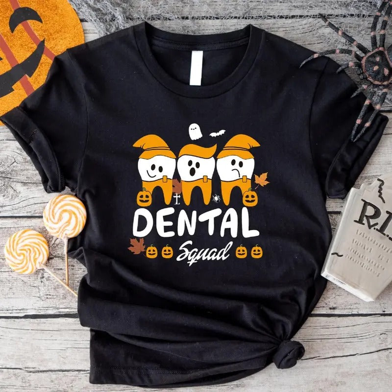 Dental Squad Matching Halloween Dentist Funny Fall - Adult & Kids T-Shirts, Sweatshirts & Hoodies apparel design preview 1
