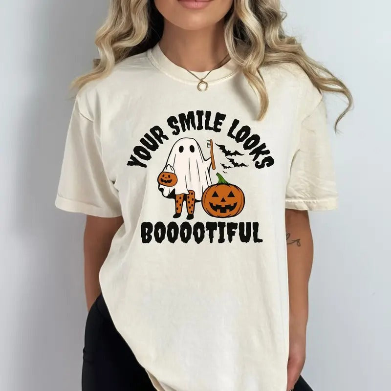 Dentist Halloween Pediatric Your Smile Bootiful - Adult & Kids T-Shirts, Sweatshirts & Hoodies apparel design preview 1