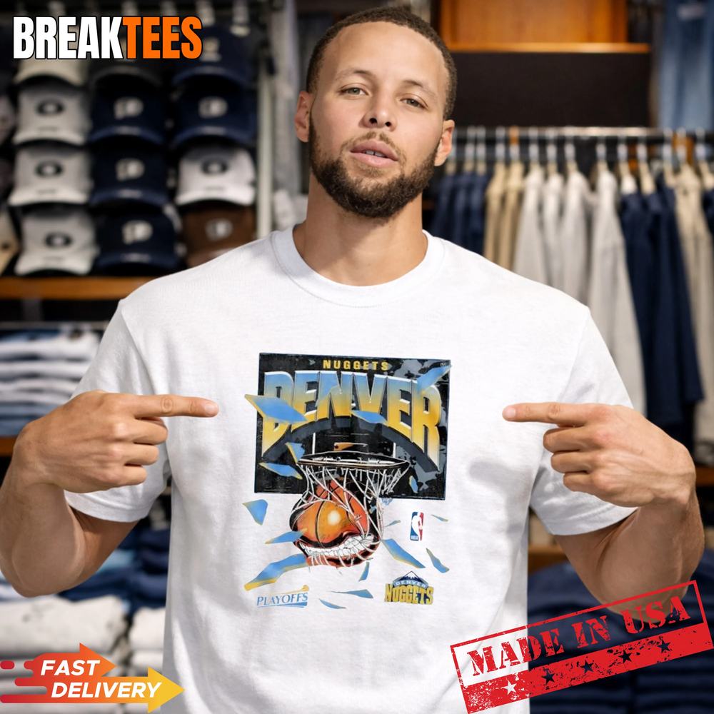 Denver Nuggets NBA playoff 2008 shattered backboard - Adult & Kids T-Shirts, Sweatshirts & Hoodies apparel design preview 1
