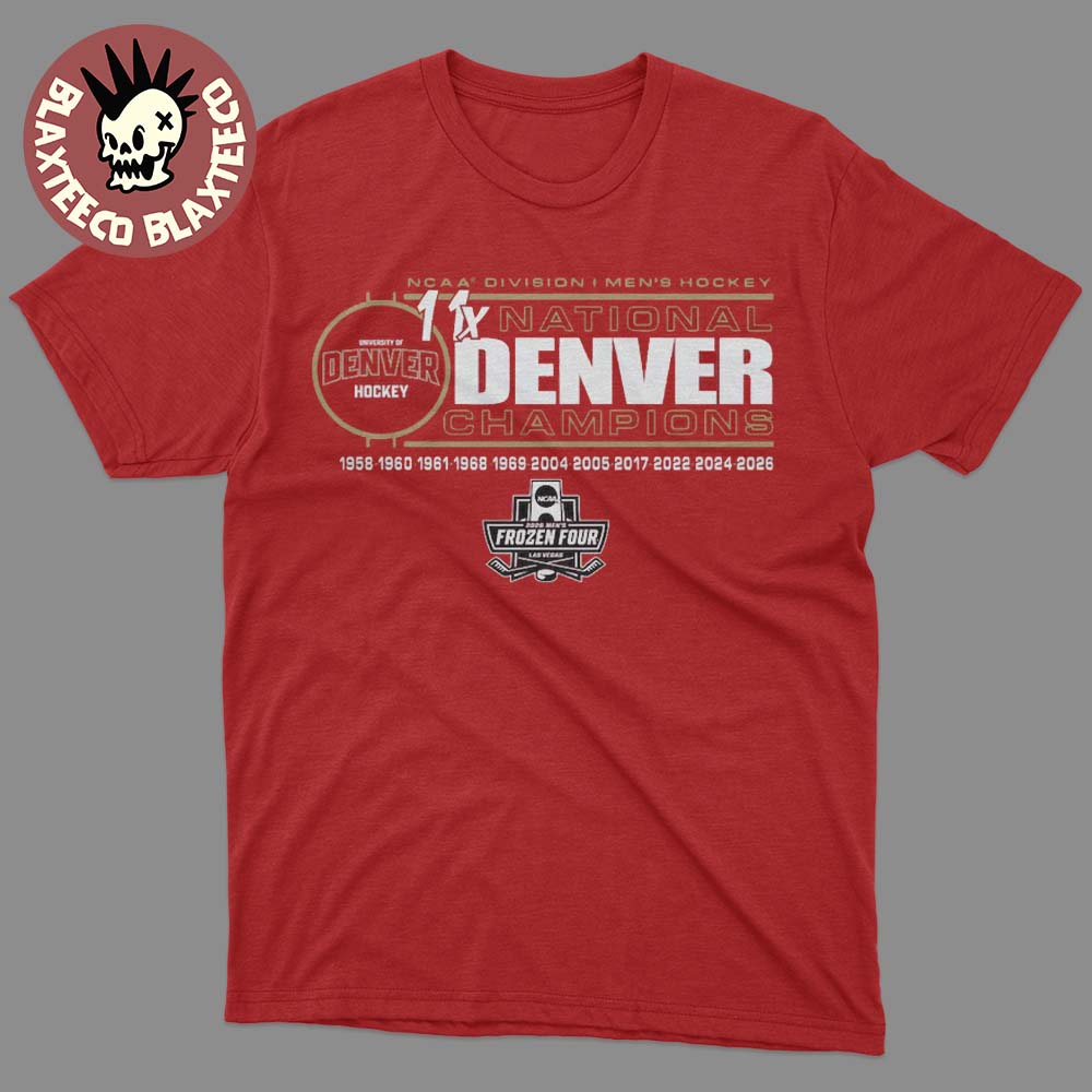 Denver Pioneers 11-Time NCAA Frozen Four Men's Ice - Adult & Kids T-Shirts, Sweatshirts & Hoodies apparel design preview 1