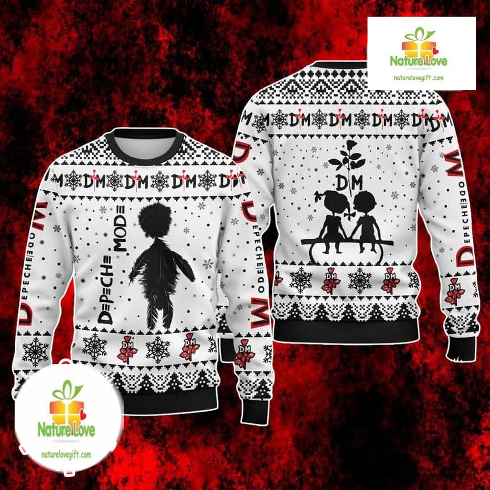 Depeche Mode Black White Holiday Knit Ugly Christmas Sweater - Holiday Gift product image