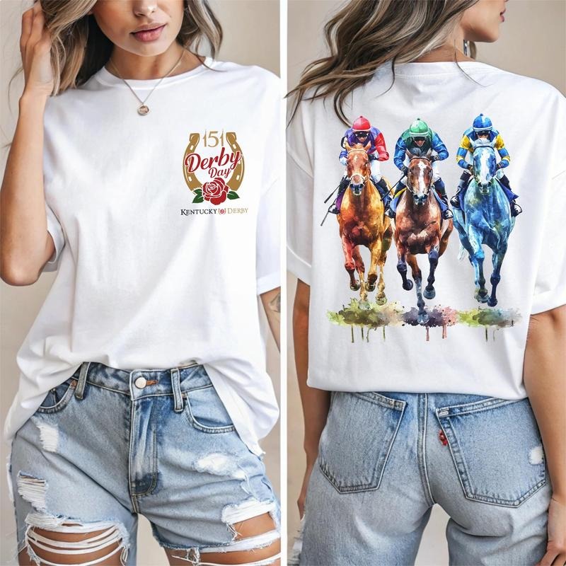 Derby Day Horse Race Weekend Racing Time Lover - Adult & Kids T-Shirts, Sweatshirts & Hoodies apparel design preview 1