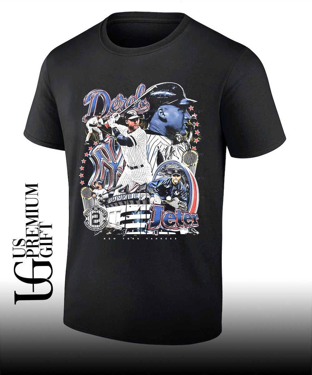 Derek Jeter New York Yankees baseball graphic - Adult & Kids T-Shirts, Sweatshirts & Hoodies apparel design preview 1