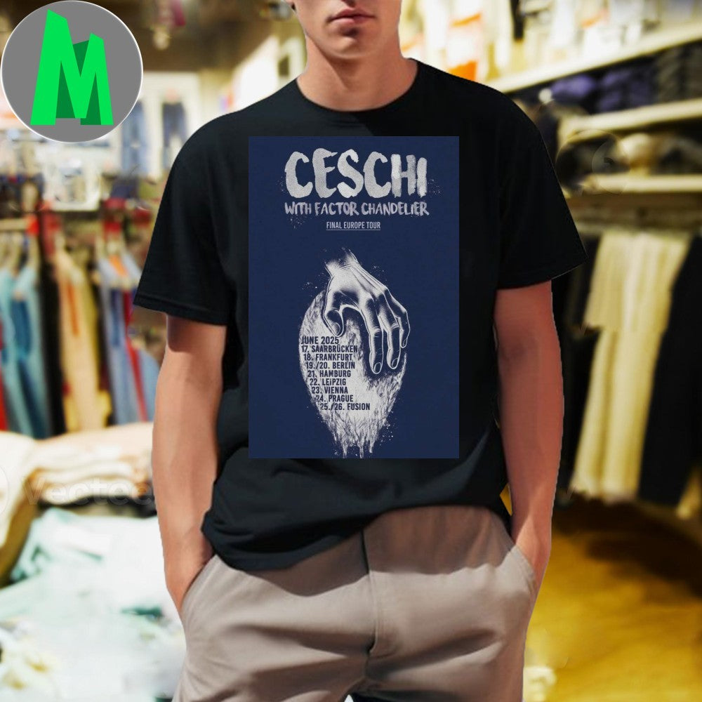 Design 2025 Ceschi European Tour Poster - Adult & Kids T-Shirts, Sweatshirts & Hoodies apparel design preview 1