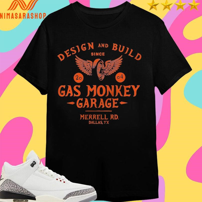 Design And Build Since 2004 Gas Monkey Garage Merrell - Adult & Kids T-Shirts, Sweatshirts & Hoodies apparel design preview 1