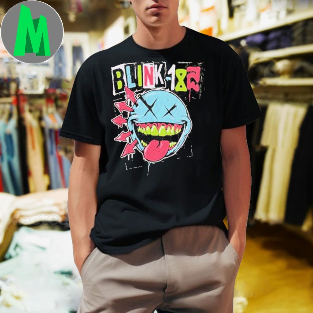 Design Blink-182 Crazy Face Green Teeth - Adult & Kids T-Shirts, Sweatshirts & Hoodies apparel design preview 1