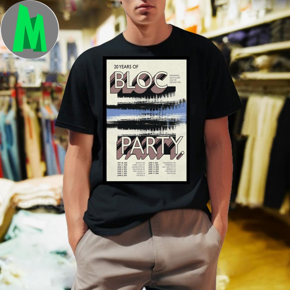 Design Bloc Party 20 Years Of Performing Silent Alarm - Adult & Kids T-Shirts, Sweatshirts & Hoodies apparel design preview 1