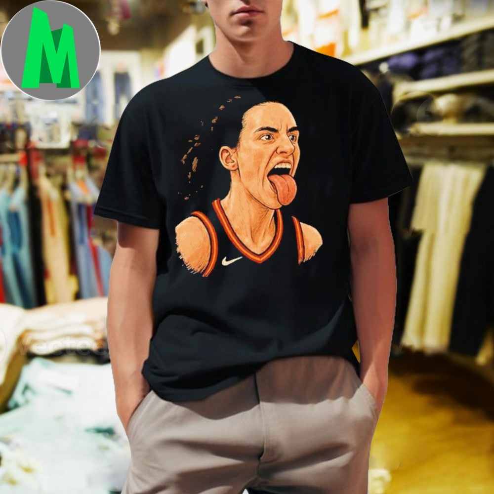 Design Caitlin Clark Tongue Out WNBA Basketball - Adult & Kids T-Shirts, Sweatshirts & Hoodies apparel design preview 1