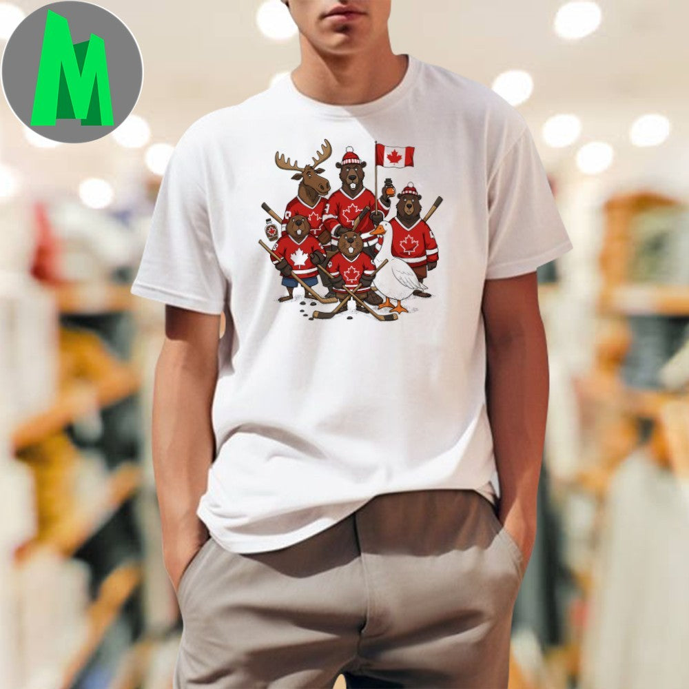 Design Canadian Hockey Animal Team Graphic - Adult & Kids T-Shirts, Sweatshirts & Hoodies apparel design preview 1