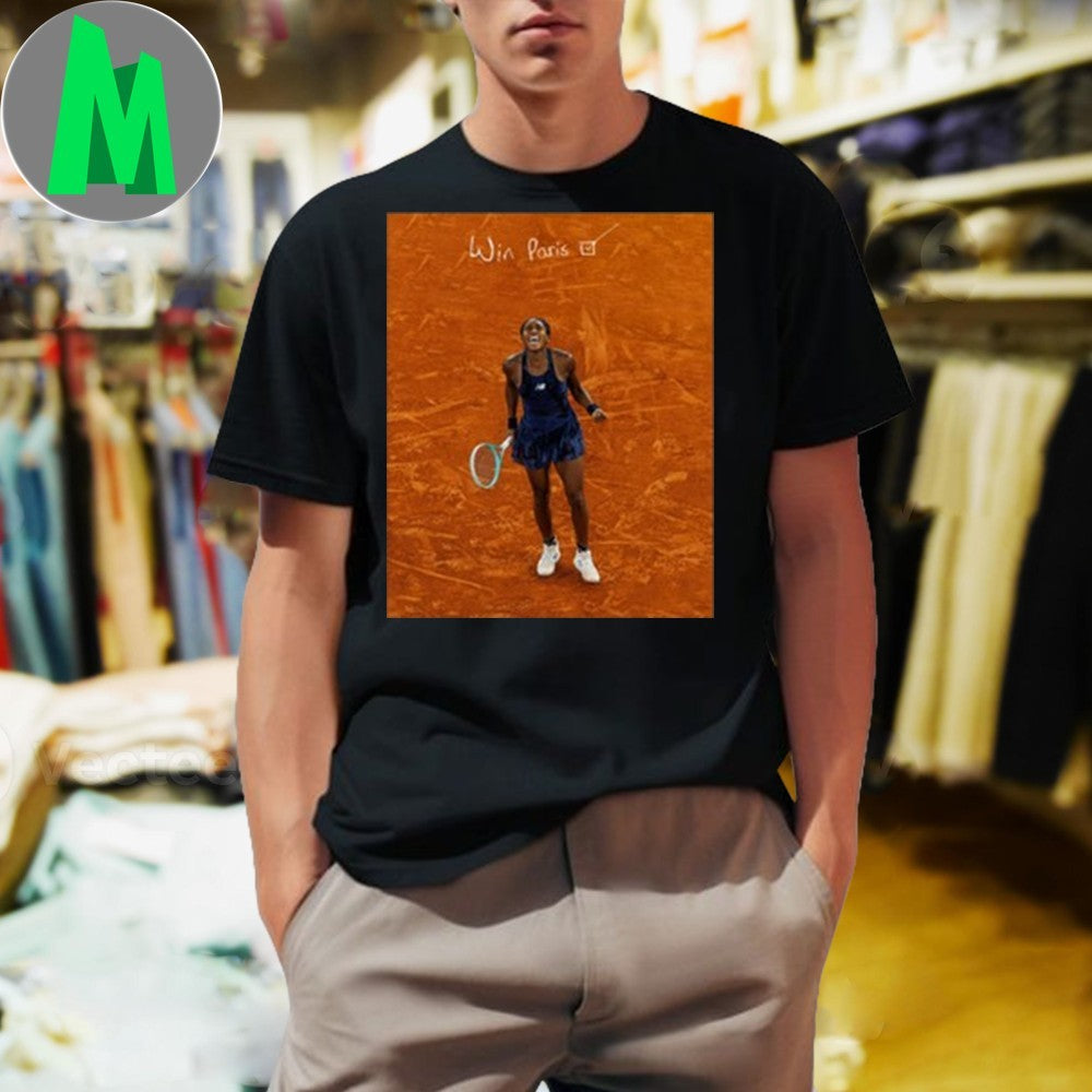 Design Coco Gauff Win Paris 2025 Tennis Player - Adult & Kids T-Shirts, Sweatshirts & Hoodies apparel design preview 1