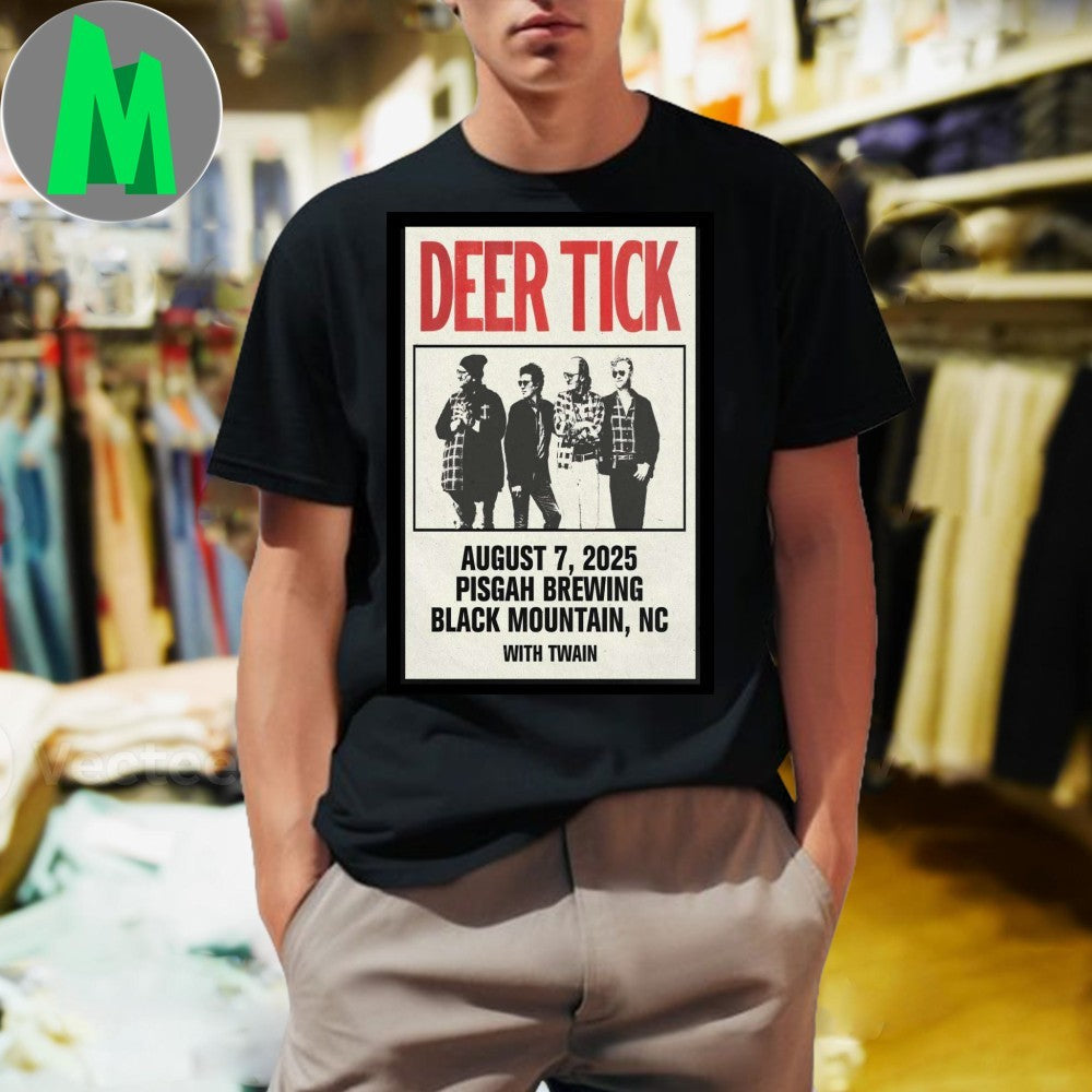 Design Deer Tick Band August 7 2025 Pisgah Brewing - Adult & Kids T-Shirts, Sweatshirts & Hoodies apparel design preview 1