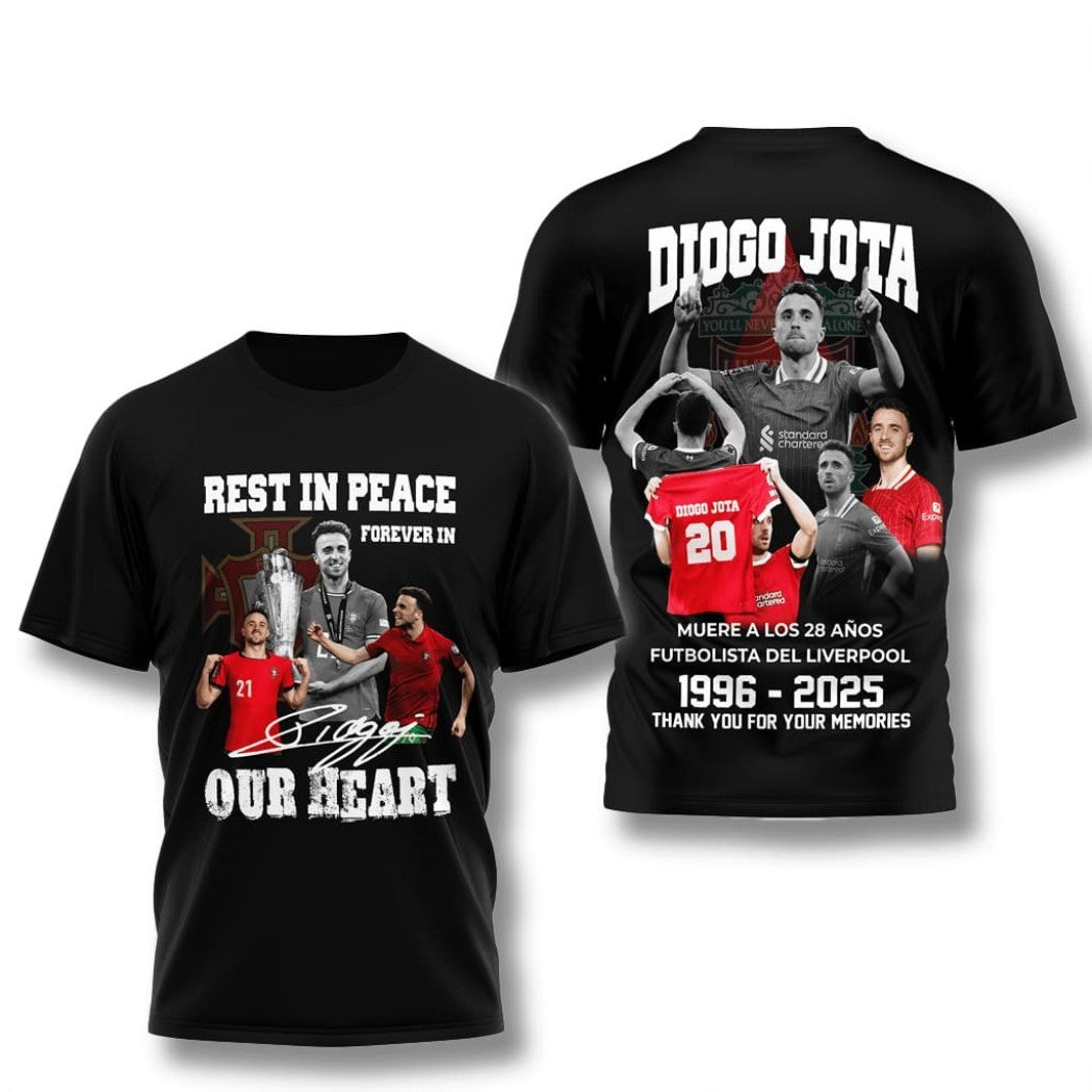 Design Diogo Jota Memorial Rest In Peace 1996-2025 - Adult & Kids T-Shirts, Sweatshirts & Hoodies apparel design preview 1