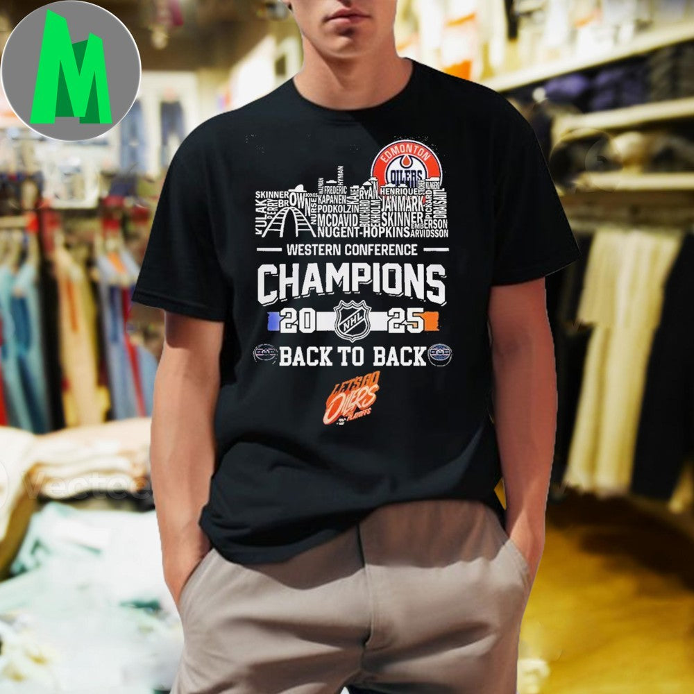 Design Edmonton Oilers 2025 Western Conference - Adult & Kids T-Shirts, Sweatshirts & Hoodies apparel design preview 1