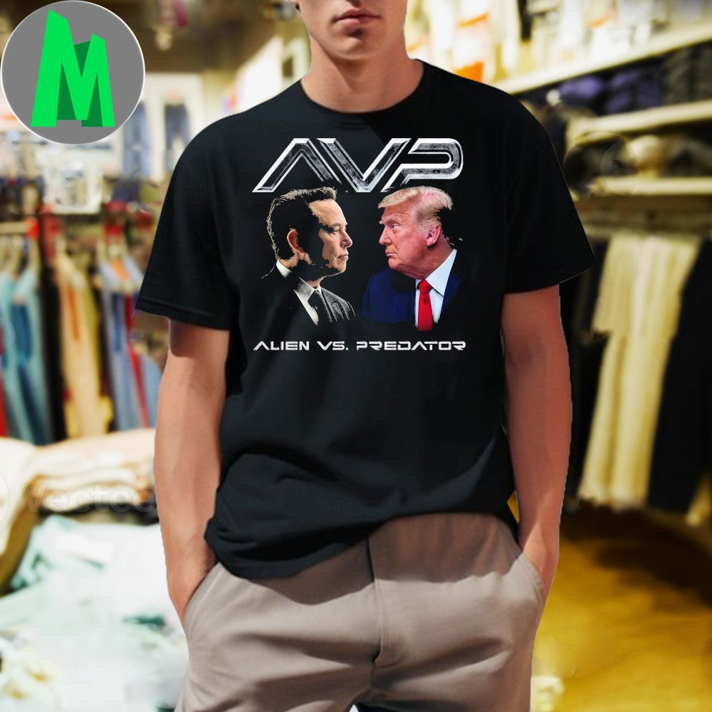 Design Elon Musk vs Donald Trump Alien Predator - Adult & Kids T-Shirts, Sweatshirts & Hoodies apparel design preview 1