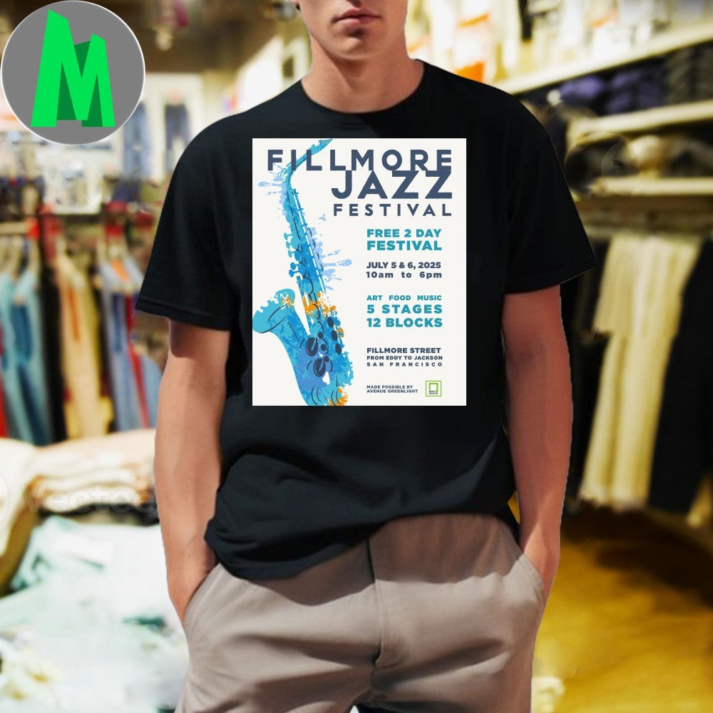Design Fillmore Jazz Festival 2025 San Francisco - Adult & Kids T-Shirts, Sweatshirts & Hoodies apparel design preview 1