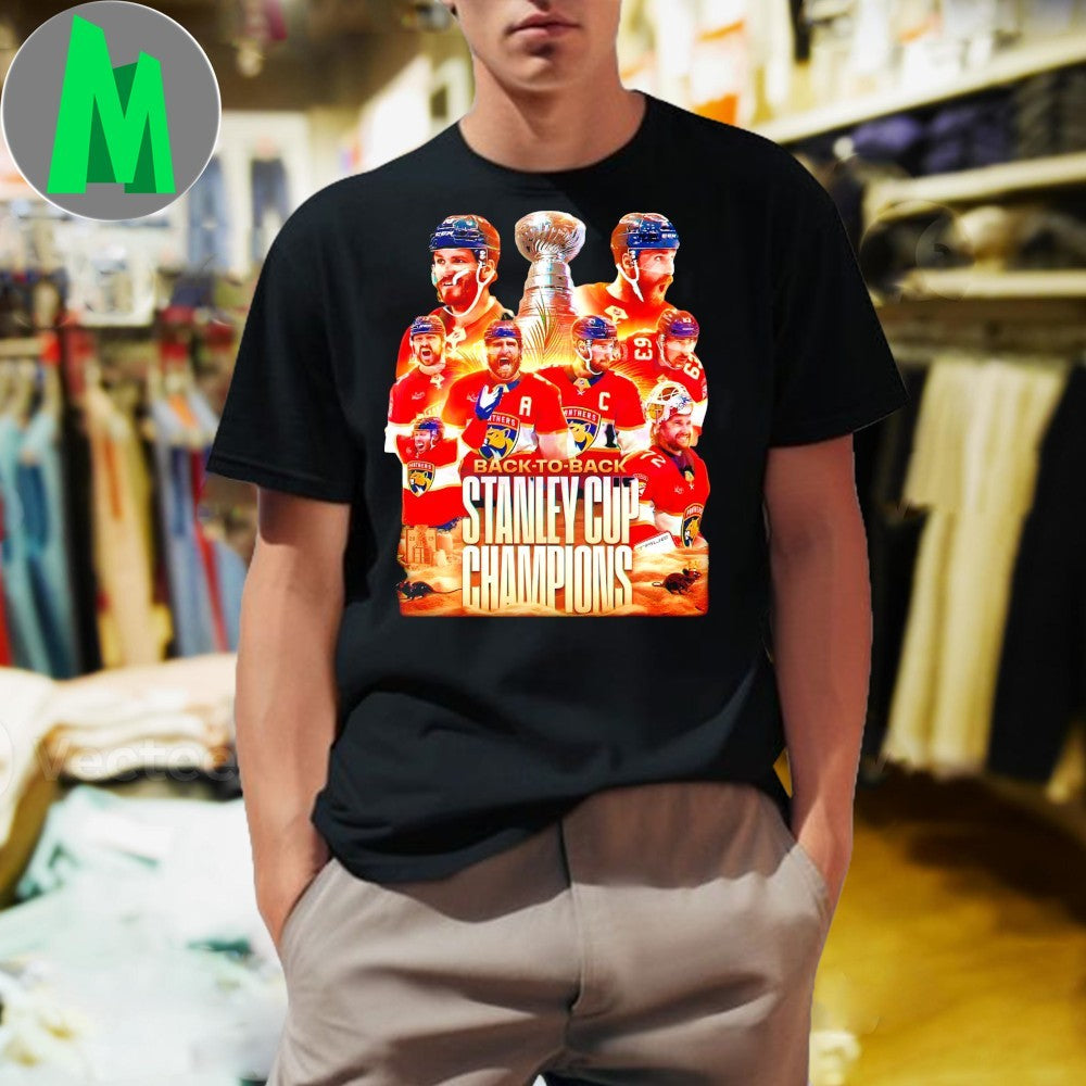 Design Florida Panthers Back To Stanley Cup Champions - Adult & Kids T-Shirts, Sweatshirts & Hoodies apparel design preview 1