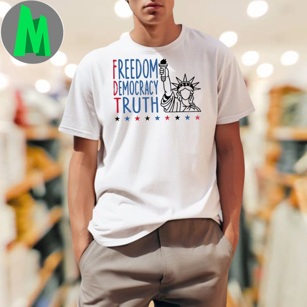 Design Freedom Democracy Truth Statue of Liberty 4th - Adult & Kids T-Shirts, Sweatshirts & Hoodies apparel design preview 1
